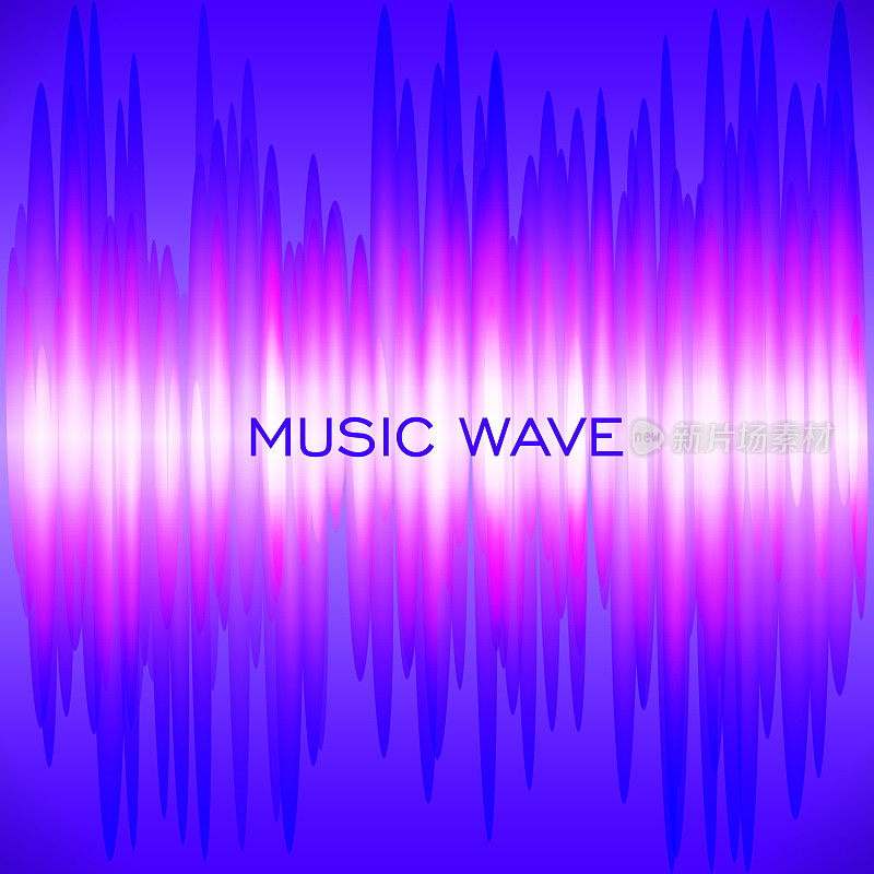 Abstract colorful wave music background. Vector neon waveform equalizer. Audio track sound frequency design